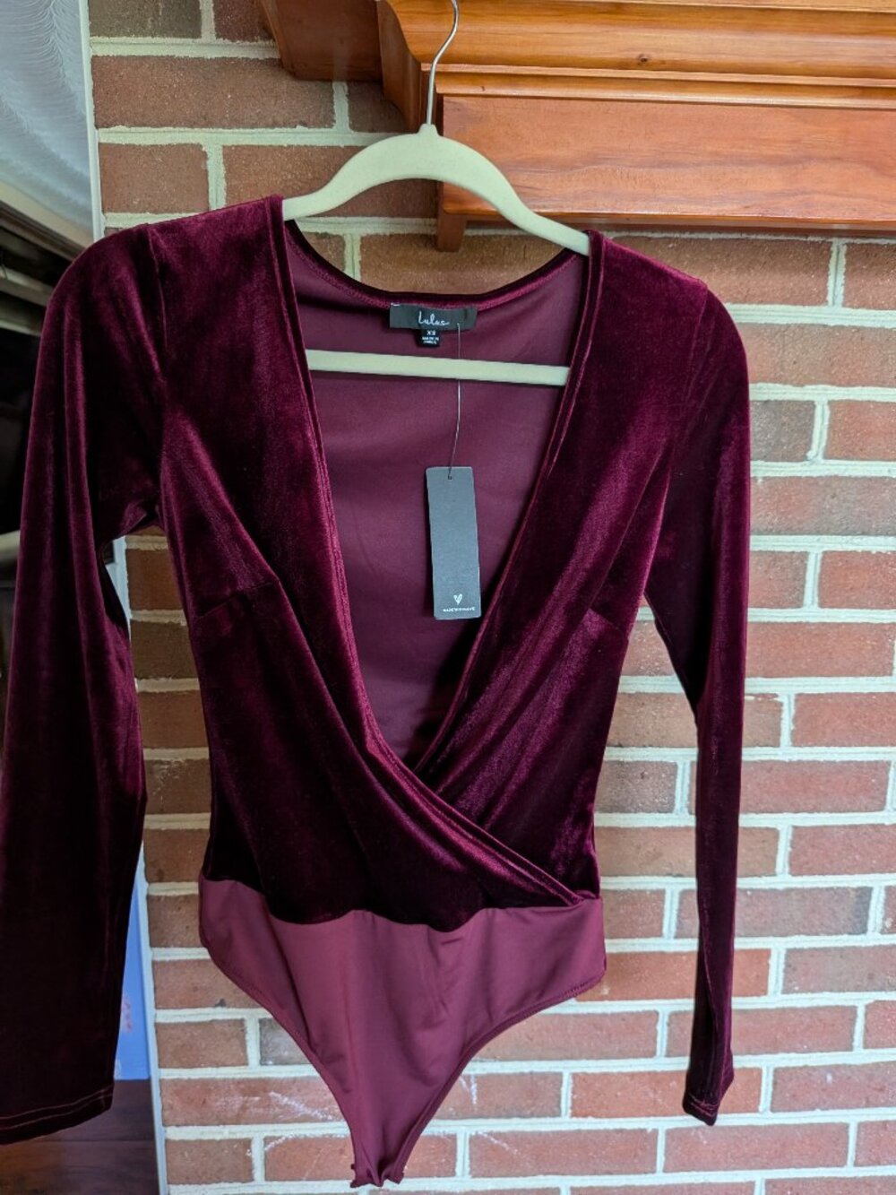 Lulus Velvet Surplice Bodysuit